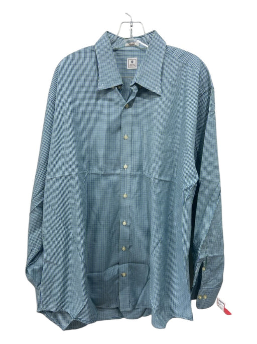 Peter Millar Size XL Green & Blue Cotton Plaid Button Down Long Sleeve Shirt XL