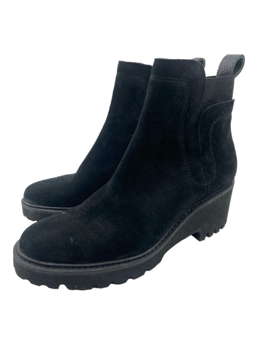Dolce Vita Shoe Size 7.5 Black Suede Ankle Bootie Elastic Detail Booties Black / 7.5