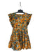 La Double J Size Medium Orange & Multi Cotton Ruffle Cap Sleeve Floral Dress Orange & Multi / Medium
