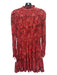 Ulla Johnson Size 2 Red & Burgundy Cotton & Rayon Knee Length Long Sleeve Dress Red & Burgundy / 2