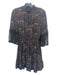 Kobi Halperin Size XS Black & Brown Silk Animal Print Smocked Neck Dress Black & Brown / XS