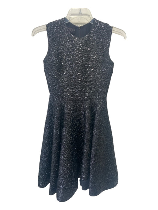 Giambattista Valli Size XXS Black Shimmer Polyamide & Acetate Sleeveless Dress Black Shimmer / XXS