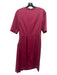 Theia Size 4 Raspberry Pink Polyester Short Sleeve ruched shoulder Draped Dress Raspberry Pink / 4