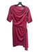 Theia Size 4 Raspberry Pink Polyester Short Sleeve ruched shoulder Draped Dress Raspberry Pink / 4