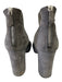 Prada Shoe Size 37.5 Gray Suede Block Heel Almond Toe Zip Back Booties Gray / 37.5