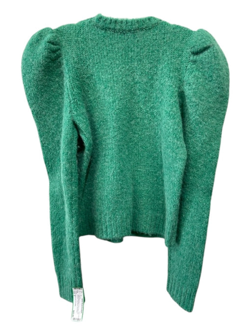 Derek Lam 10 Crosby Size S Green Wool Blend Crew Neck Puff Shoulder Sweater Green / S