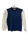 Veronica Beard Size S Navy blue & Cream Viscose Blend Puff Sleeves Crew Neck Top Navy blue & Cream / S