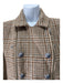 L'agence Size XS Brown & Blue Print Virgin Wool Plaid Double Breast Zip Jacket Brown & Blue Print / XS