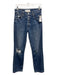 Mother Size 27 Medium Wash Cotton Denim Button Fly Distressed Straight Jeans Medium Wash / 27