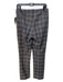 Theory Size 4 Gray Print Virgin Wool High Rise Plaid Straight Pants Gray Print / 4