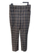 Theory Size 4 Gray Print Virgin Wool High Rise Plaid Straight Pants Gray Print / 4