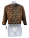 Susan Bender Size 6 Brown & Black Leather Calf Hair Leopard Print Crop Jacket Brown & Black / 6