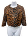 Susan Bender Size 6 Brown & Black Leather Calf Hair Leopard Print Crop Jacket Brown & Black / 6