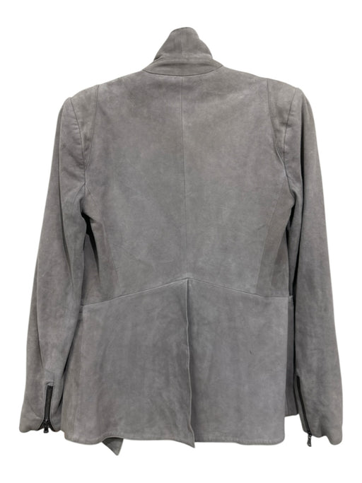 Veronica Beard Size 0 Gray Leather Suede Open Front Pockets Blazer Jacket Gray / 0