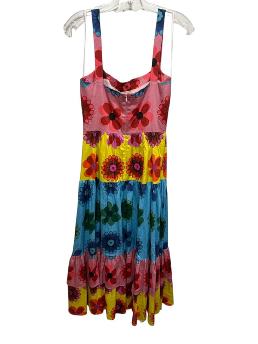 Borgo De Nor Size 8 Blue, Red & Yellow Cotton Floral Striped Sleeveless Dress Blue, Red & Yellow / 8