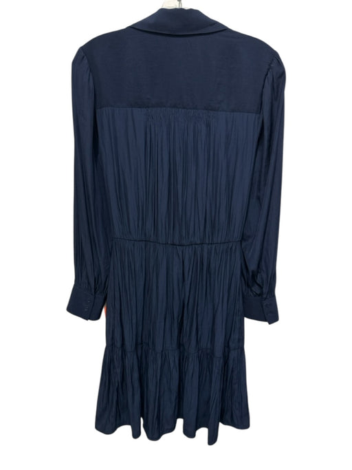 Brochu Walker Size XS Navy Blue Polyester Long Sleeve 1/2 Button Collared Dress Navy Blue / XS