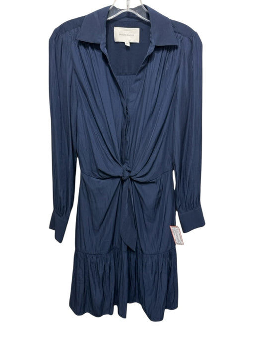 Brochu Walker Size XS Navy Blue Polyester Long Sleeve 1/2 Button Collared Dress Navy Blue / XS
