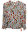 Veronica Beard Size 4 White & Multi Polyester Floral Long Balloon Sleeve Top White & Multi / 4
