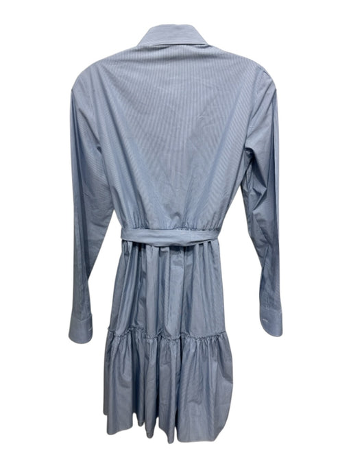 Red Valentino Size 40 Blue & White Cotton Blend Pinstripe Long Sleeve Dress Blue & White / 40