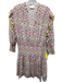 Tanya Taylor Size M Cream & Multi Viscose & Silk Long Sleeve Smocked Dress Cream & Multi / M