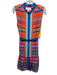 Saloni Size M Orange, Blue & Multi Silk Geometric Print Sleeveless Dress Orange, Blue & Multi / M