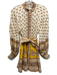 Zimmermann Size 1 / 0 - XS Cream, Brown & Yellow Linen Long Sleeve Printed Dress Cream, Brown & Yellow / 1 / 0 - XS