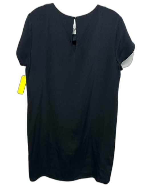 Cuyana Size M Black Silk Short Sleeve Below Knee Shift Back Keyhole Dress Black / M