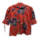 Hunter Bell Size XS Red, Blue & Brown Cotton Short Puff Sleeve Floral Print Top Red, Blue & Brown / XS