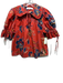 Hunter Bell Size XS Red, Blue & Brown Cotton Short Puff Sleeve Floral Print Top Red, Blue & Brown / XS