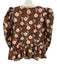 Rhode Size Small White, Red, Blue Cotton Long puff sleeve Floral Peplum Top White, Red, Blue / Small