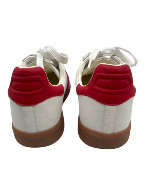 Back 70 Shoe Size 38 White & Red Leather Upper T Toe Logo Side Low Top Sneakers White & Red / 38