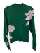 Christy Lynn Size XS Green & Purple Nylon Blend Floral Knit Ribbed Hem Sweater Green & Purple / XS