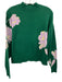 Christy Lynn Size XS Green & Purple Nylon Blend Floral Knit Ribbed Hem Sweater Green & Purple / XS