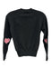 27 Miles Size S Dark Gray & PInk Cashmere Knit Heart Detail Elbow Patch Sweater Dark Gray & PInk / S