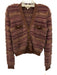 L'agence Size S Brown, Pink & Purple Cotton Blend Knit Fuzzy Cardigan Sweater Brown, Pink & Purple / S