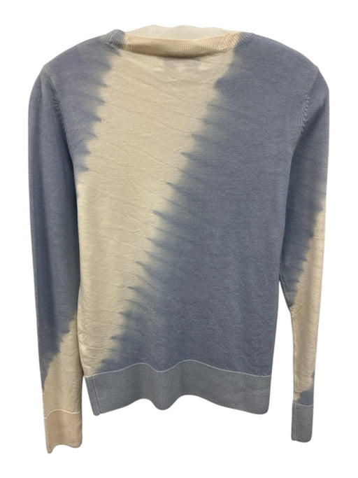 Derek Lam 10 Crosby Size XS Cream White & Blue Wool Knit Tie Dye Sweater Cream White & Blue / XS