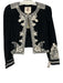 Figue Size S Black & White Cotton Corduroy Beaded Detail Hook & Eye Jacket Black & White / S