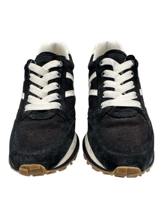 Veronica Beard Shoe Size 8 Black & White textile upper Suede Detail Sneakers Black & White / 8