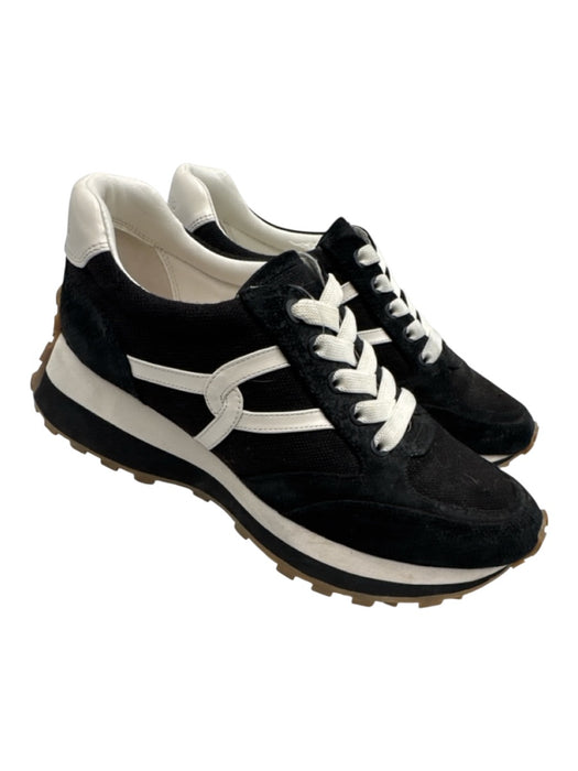 Veronica Beard Shoe Size 8 Black & White textile upper Suede Detail Sneakers Black & White / 8
