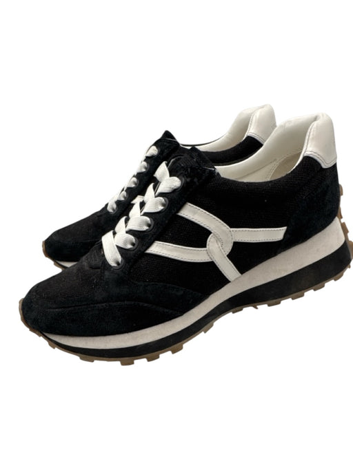 Veronica Beard Shoe Size 8 Black & White textile upper Suede Detail Sneakers Black & White / 8