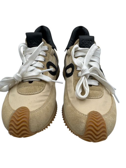 Loewe Shoe Size 38 Beige, Black & White Leather & Textile Upper Low Top Sneakers Beige, Black & White / 38
