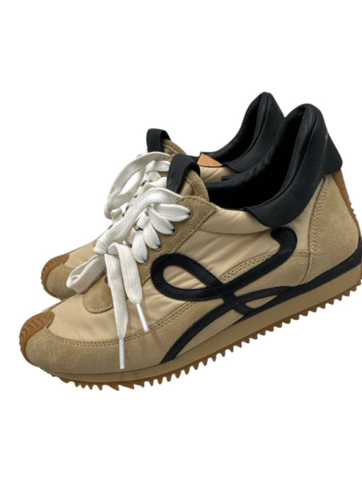 Loewe Shoe Size 38 Beige, Black & White Leather & Textile Upper Low Top Sneakers Beige, Black & White / 38