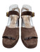 Valentino Garavani Shoe Size 37.5 Dark Brown Leather Upper Suede Sandals Dark Brown / 37.5