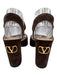 Valentino Garavani Shoe Size 37.5 Dark Brown Leather Upper Suede Sandals Dark Brown / 37.5