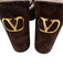 Valentino Garavani Shoe Size 37.5 Dark Brown Leather Upper Suede Sandals Dark Brown / 37.5