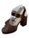 Valentino Garavani Shoe Size 37.5 Dark Brown Leather Upper Suede Sandals Dark Brown / 37.5