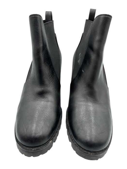 Christian Louboutin Shoe Size 37.5 Black Leather Upper Pull Tabs Lug sole Boots Black / 37.5