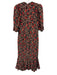 Rhode Size 8 Black, Red & Beige Viscose Botanical 1/2 Balloon Sleeve Dress Black, Red & Beige / 8