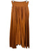 A.L.C. Size 8 Brown Orange Polyester Shirred Waist Accordion Pleat Shiny Skirt Brown Orange / 8