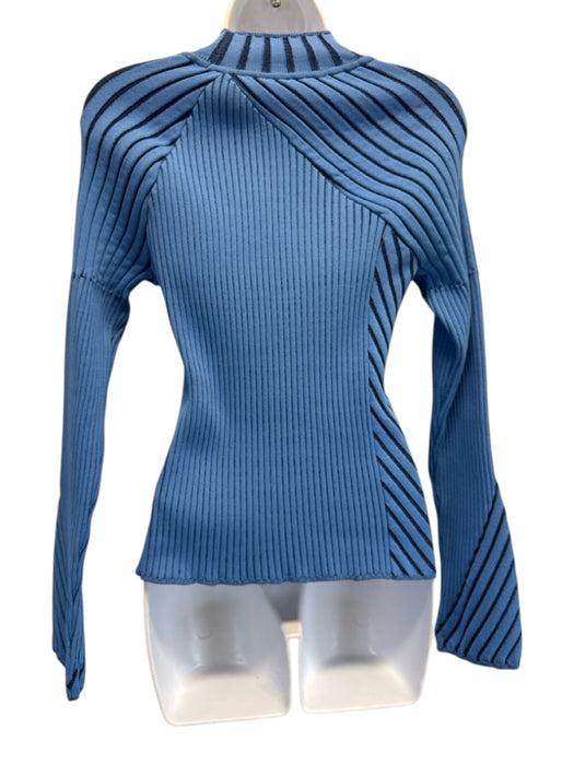 KZ_K STUDIO Size S Mixed Blues Polyester Ribbed Two Tone high neck Sweater Mixed Blues / S